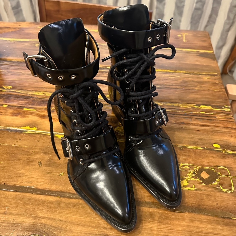 Chloe Rylee Leather Buckle Boots